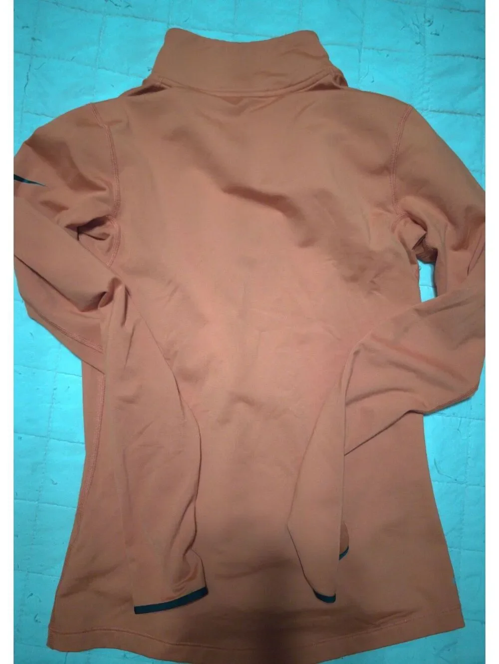 Nike Pro Orange Long Sleeve Half Zip Athletic Top Size Medium